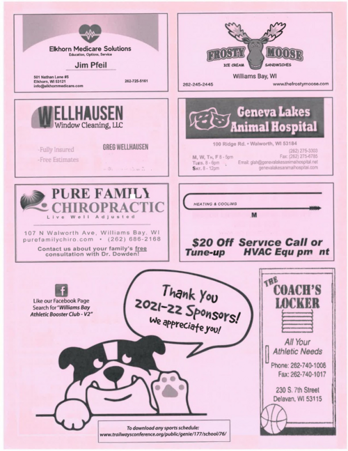 Williams Bay Athletic Booster Sponsors - Photo Number 4